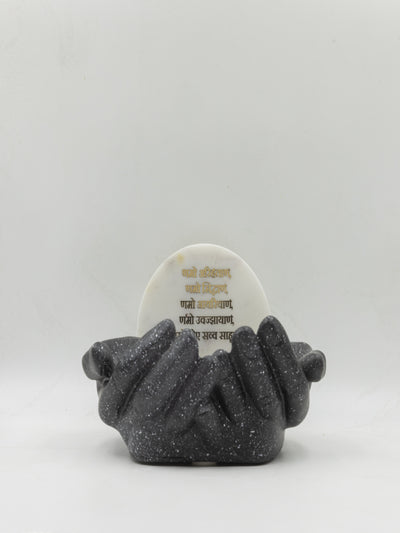 Marble Namokar Mantra Hand Urli – Spiritual Decorative Bowl for Home Temple & Meditation Spaces