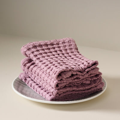 Mellow Mauve | Cotton | Waffle | Face Towels - Set of 2