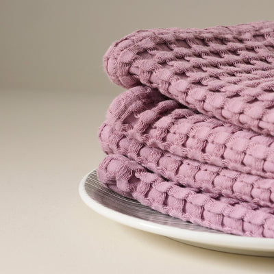 Mellow Mauve | Cotton | Waffle | Face Towels - Set of 2
