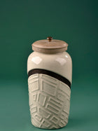 Metal & Ceramic Carved Jar