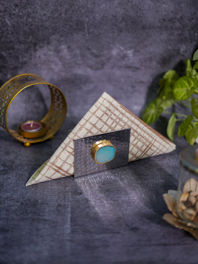 Metal Tissue Holder - Green Agate