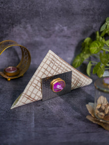 Metal Tissue Holder - Pink Agate