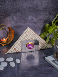 Metal Tissue Holder - Pink Agate