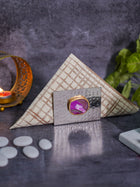 Metal Tissue Holder - Pink Agate