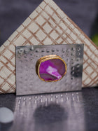 Metal Tissue Holder - Pink Agate