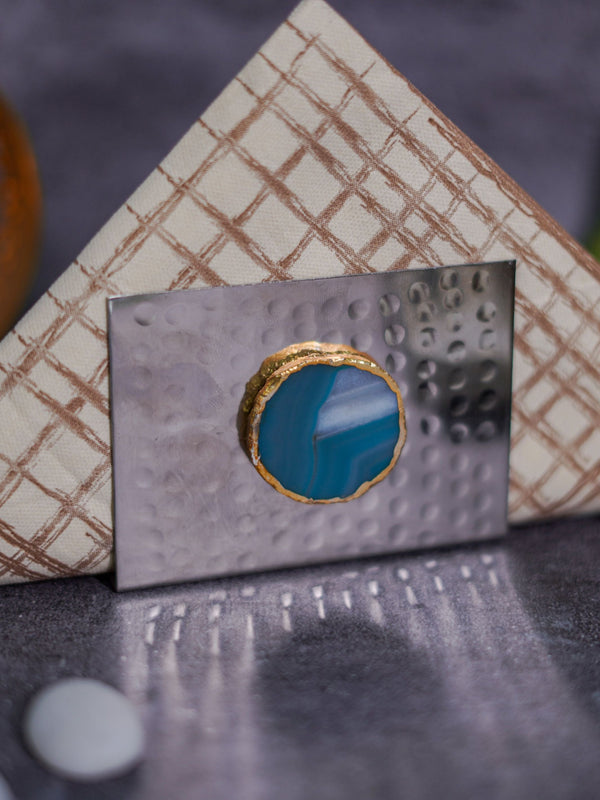 Metal Tissue Holder - Turquoise Agate