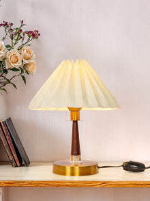 Mid-Century Modern Table Lamp with Tapered Pleated Shade