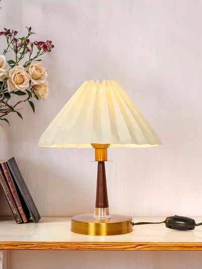 Mid-Century Modern Table Lamp with Tapered Pleated Shade
