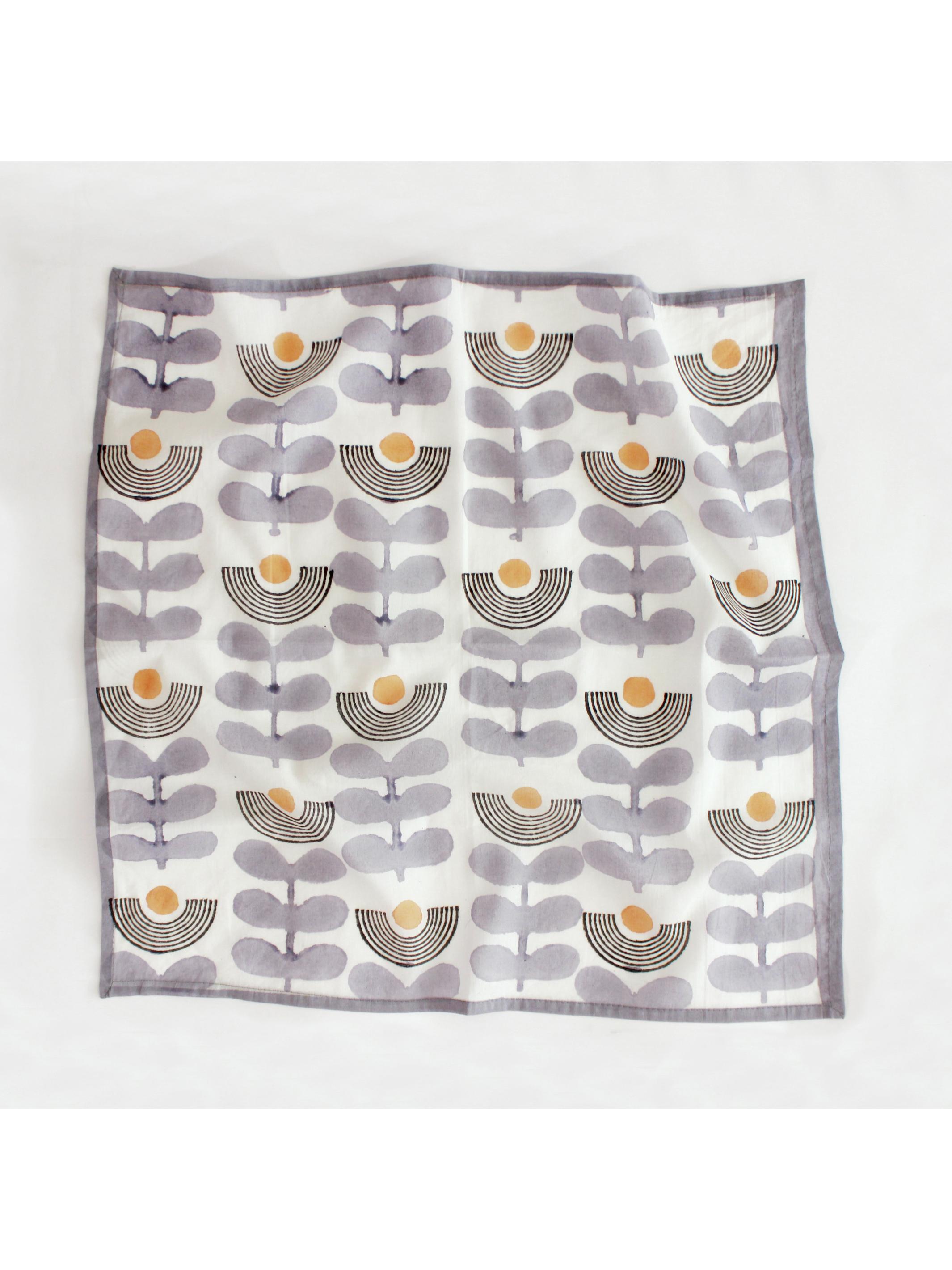 Cotton Square Scarf - Mid Modern Floral