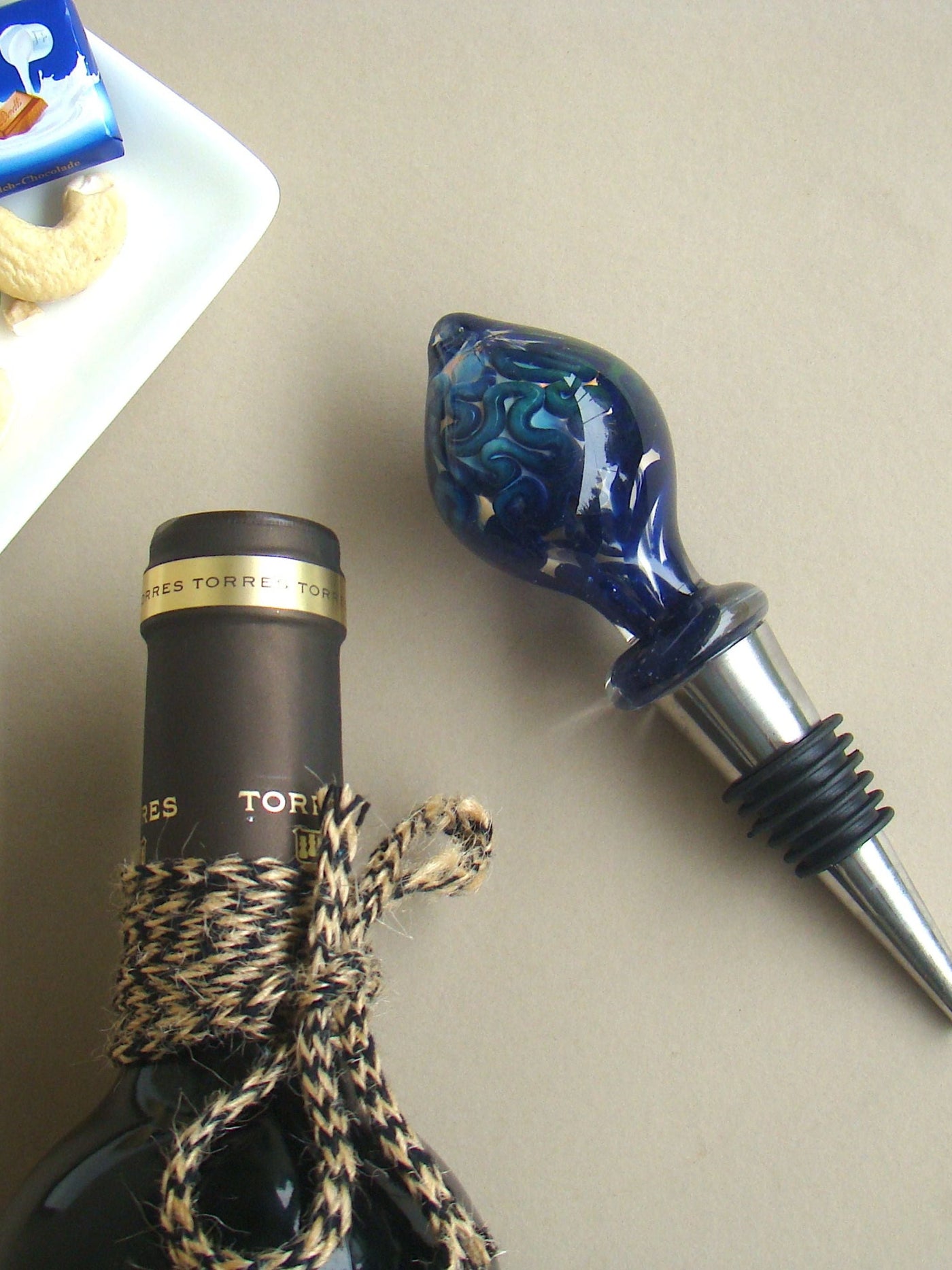 Midnight Bliss Handblown Glass Wine Stoppers