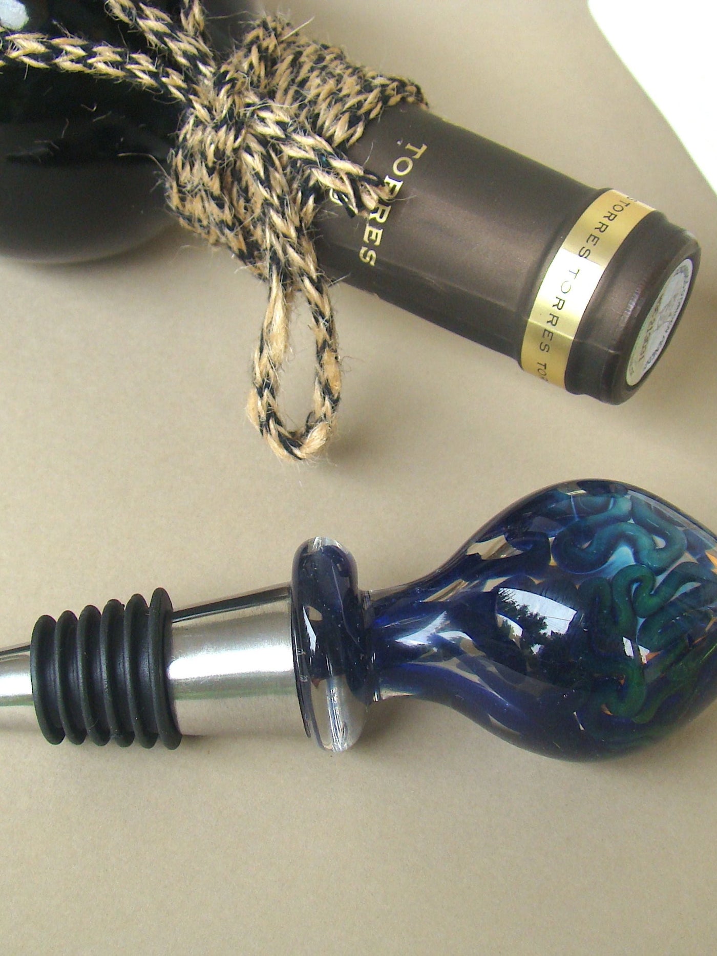 Midnight Bliss Handblown Glass Wine Stoppers