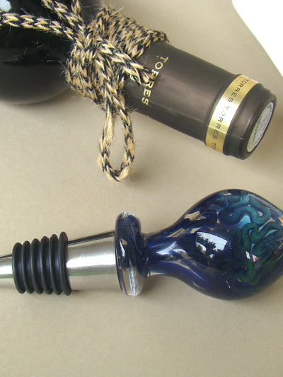 Midnight Bliss Handblown Glass Wine Stoppers