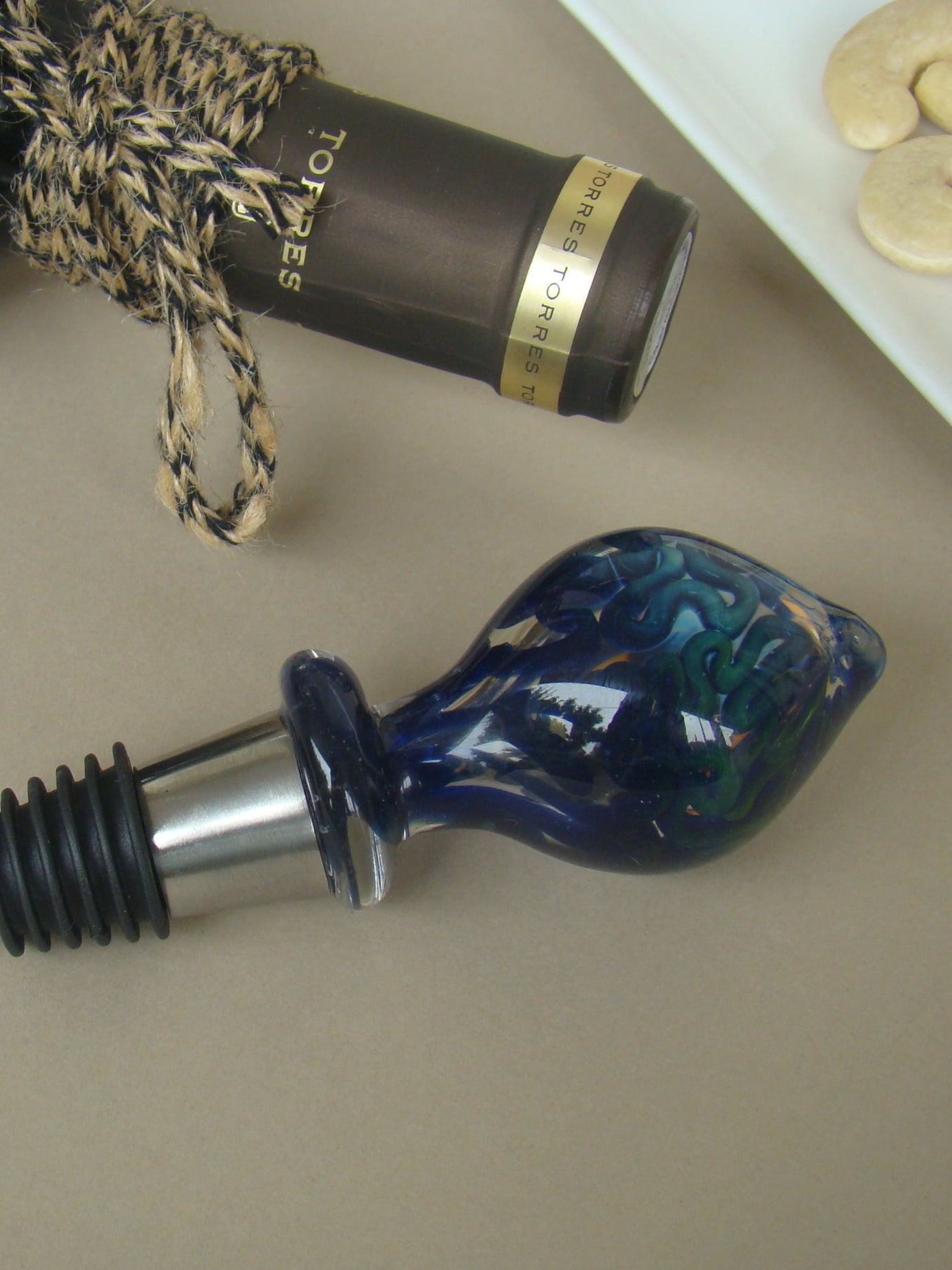 Midnight Bliss Handblown Glass Wine Stoppers