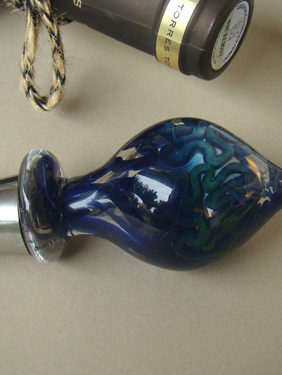 Midnight Bliss Handblown Glass Wine Stoppers