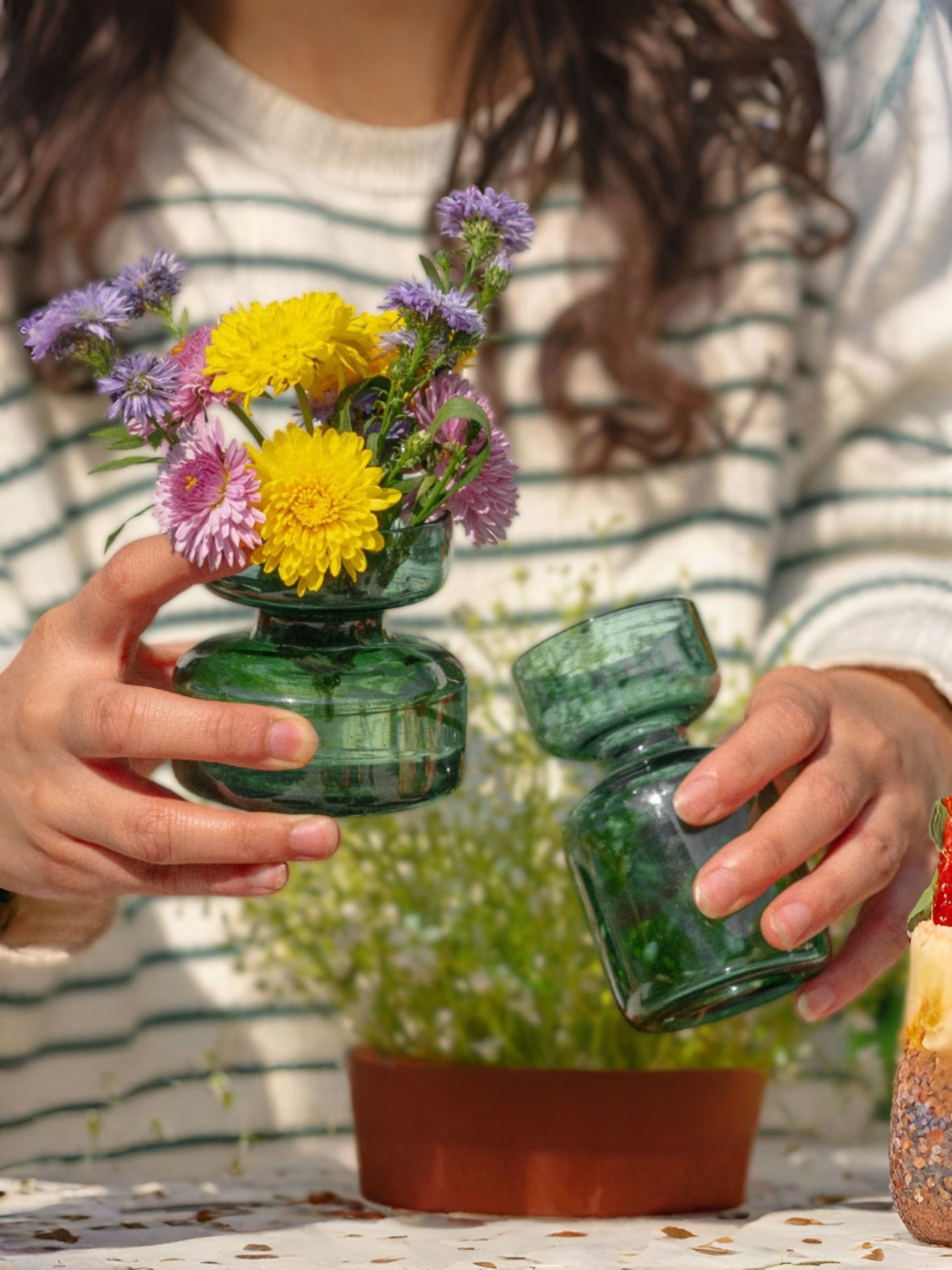 Mini Glass Vases - Teal