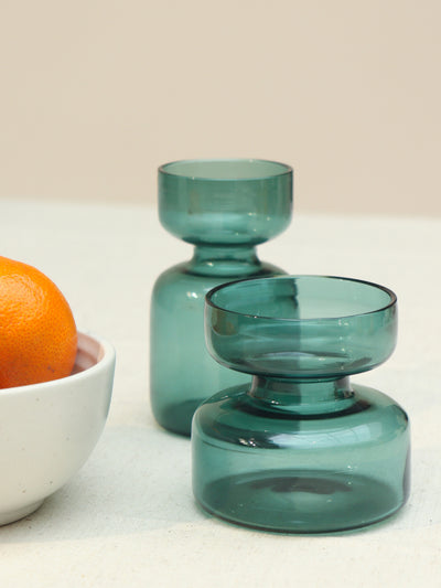 Mini Glass Vases - Teal