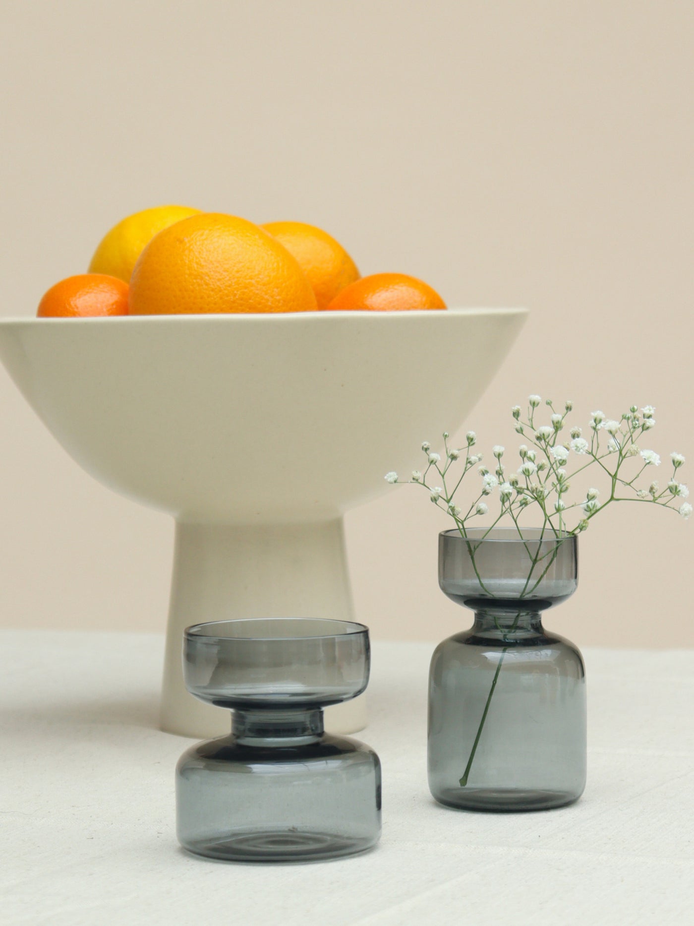 Mini Glass Vases - Slate Grey