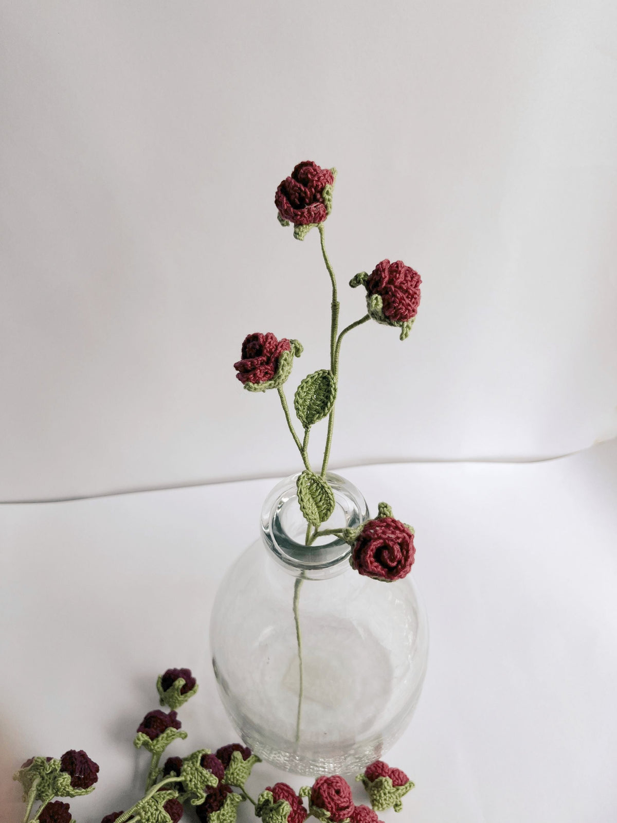 Stickon Roses Crochet Flowers | Mini Rose Stick Set of 2