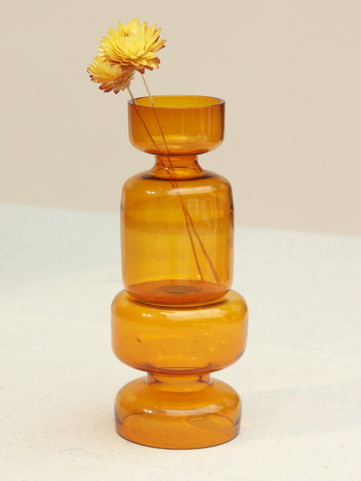 Mini Glass Vases - Amber