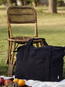 Minimalist Corduroy Shoppers Tote - Midnight Sky