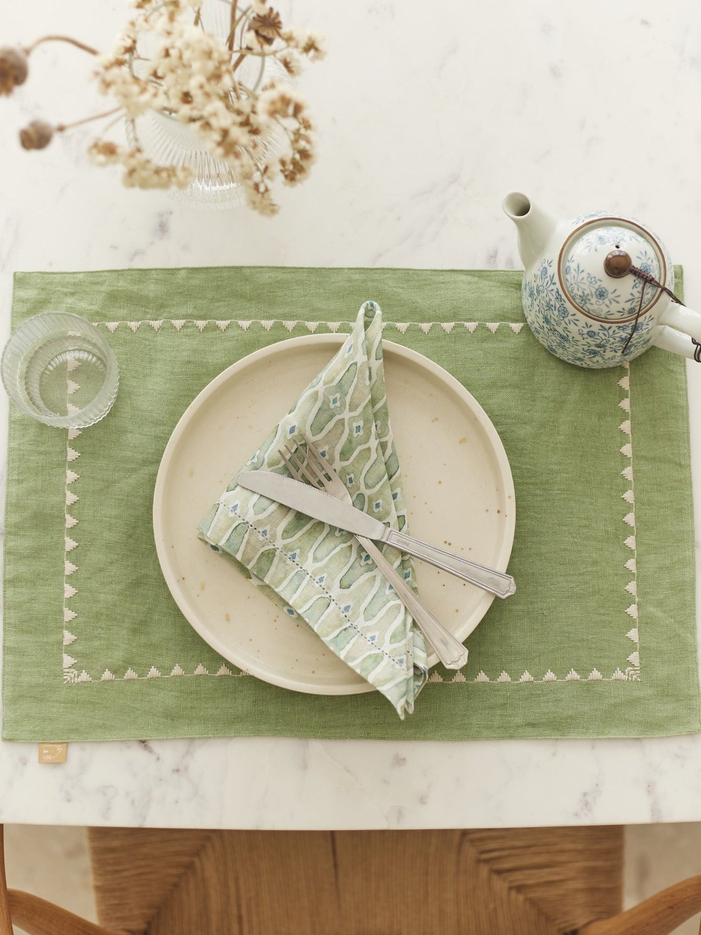 Mirage Fern Linen Table Mats Set of 2