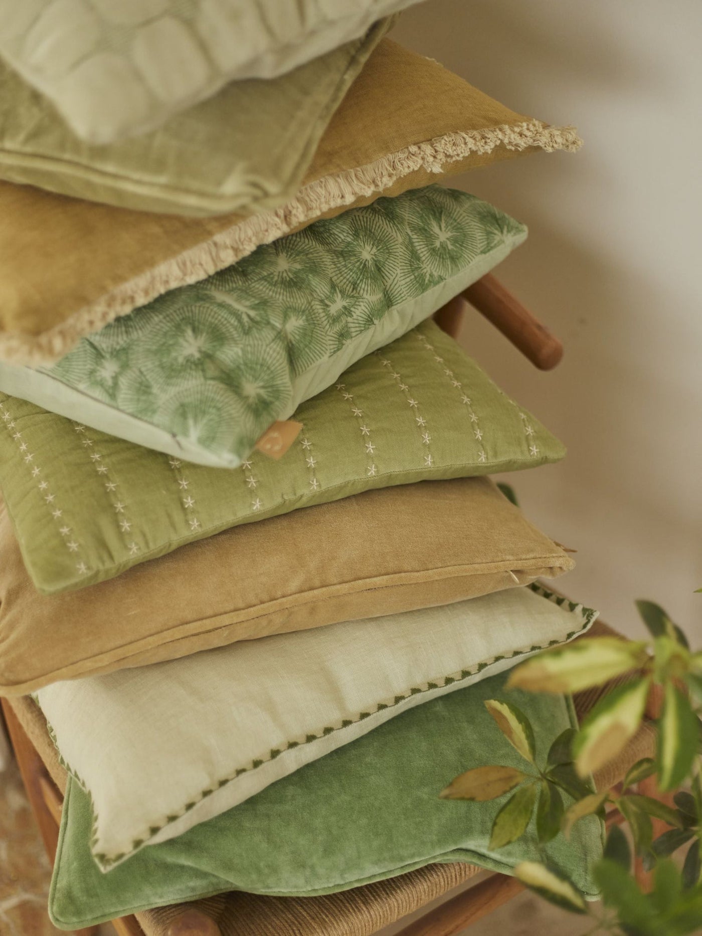 Mirage Pistachio Linen Cushion Cover