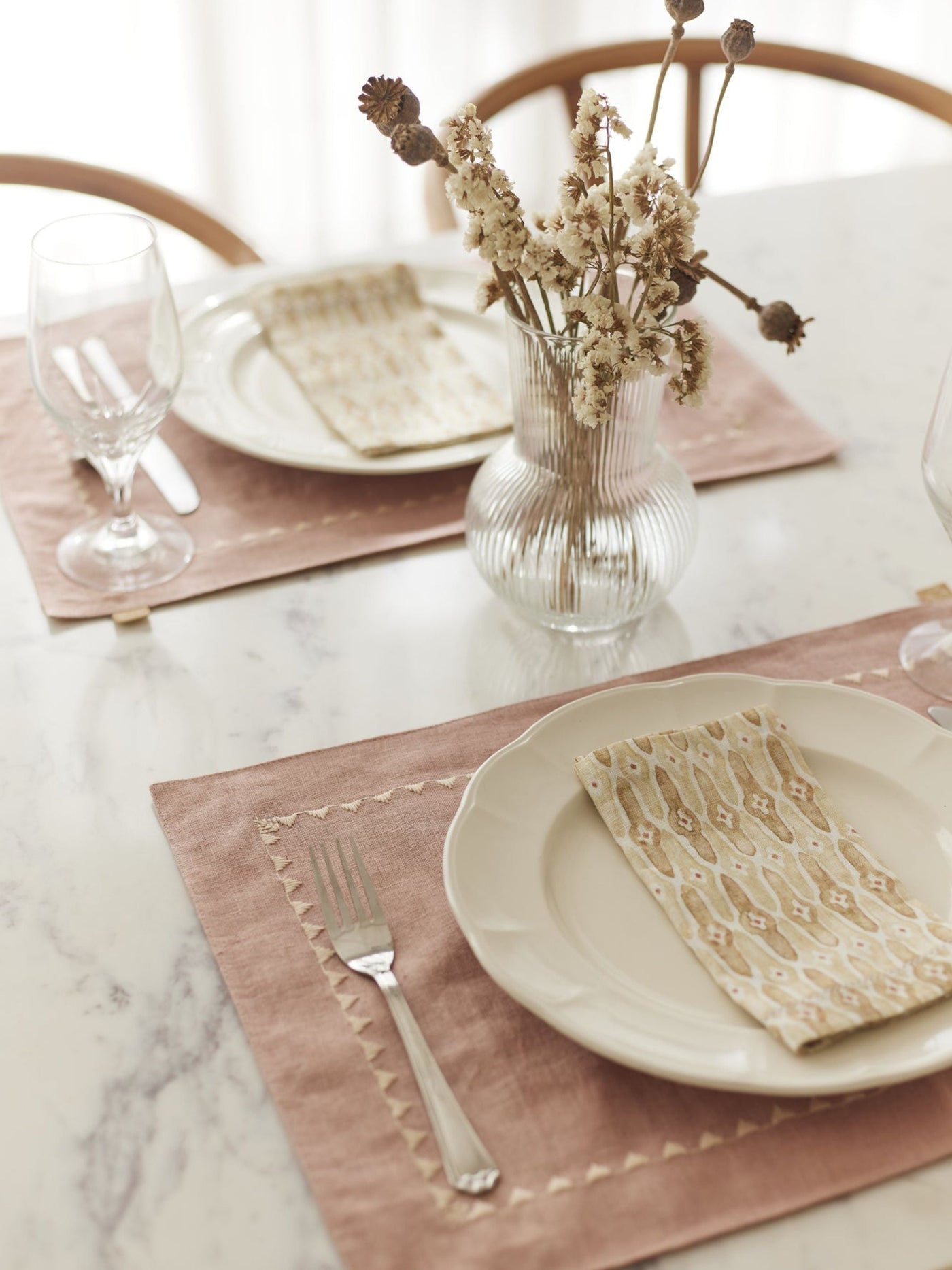 Mirage Rose Linen Table Mats Set of 2