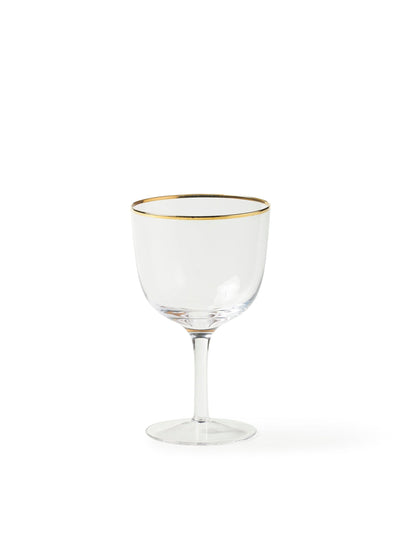 Gold Rim Transparent Wine Globlets (Set of 6)