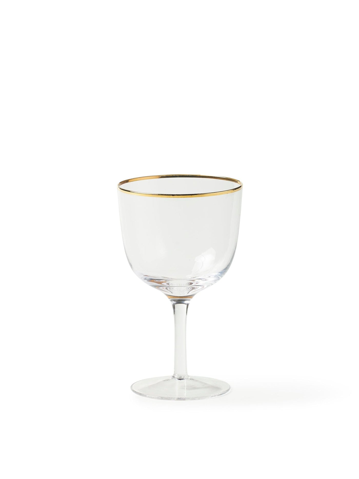 Gold Rim Transparent Wine Globlets (Set of 6)