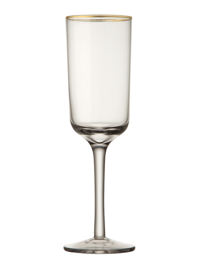 Gold Rim Transparent Flutes (Set of 6)