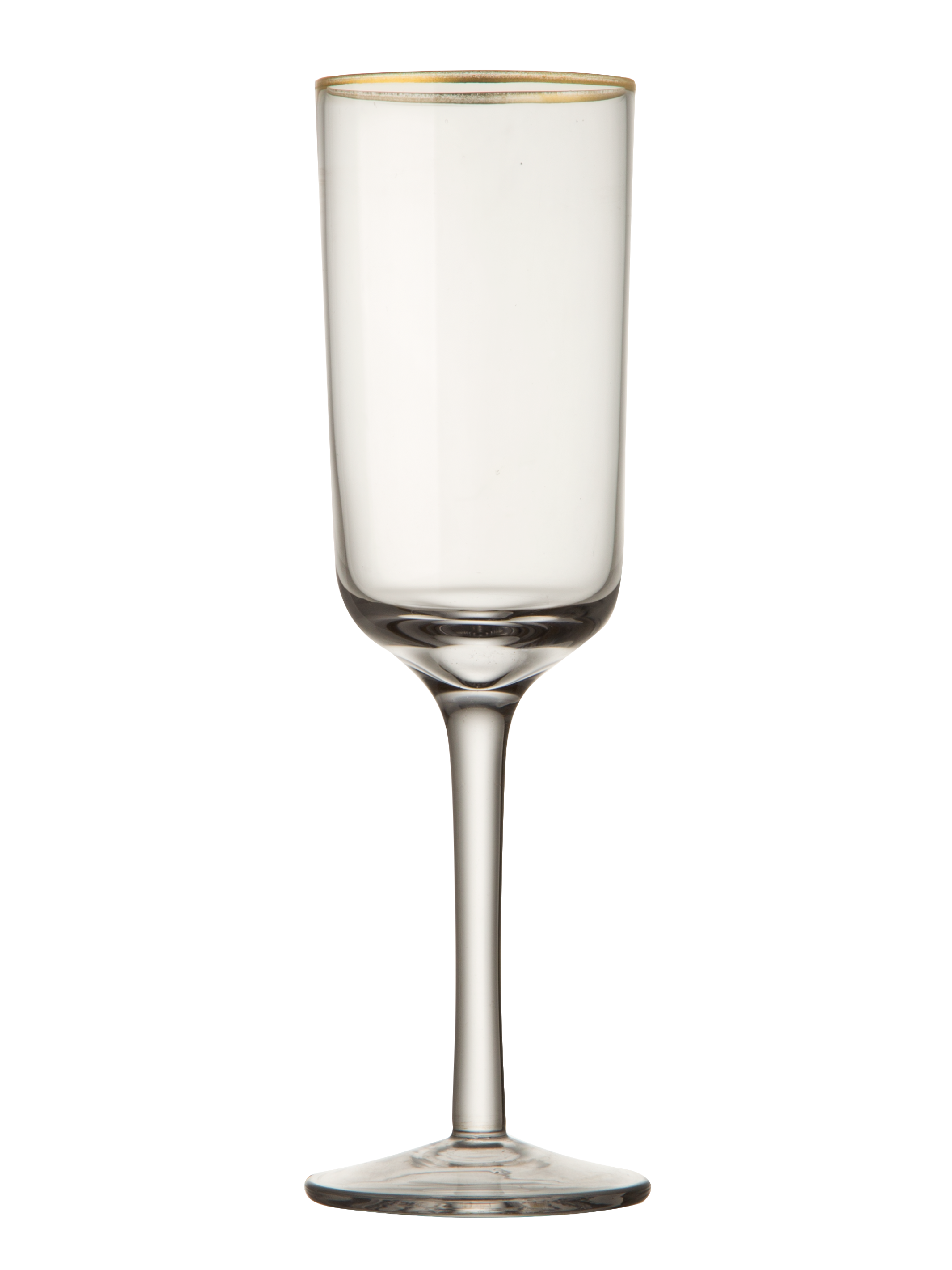 Gold Rim Transparent Flutes (Set of 6)