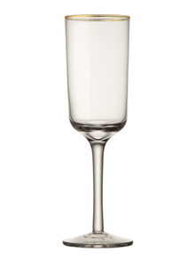 Gold Rim Transparent Flutes (Set of 6)