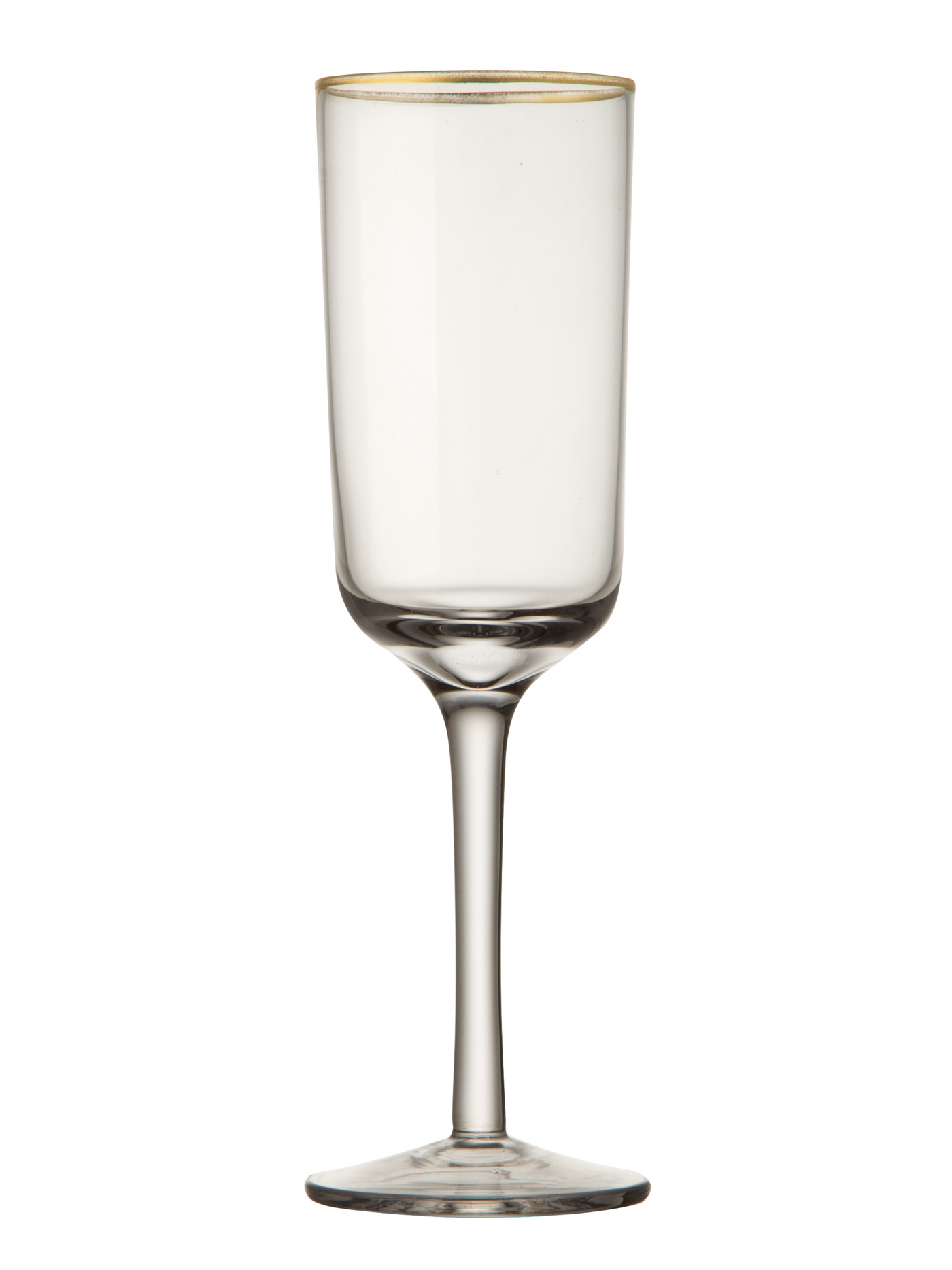 Gold Rim Transparent Flutes (Set of 6)