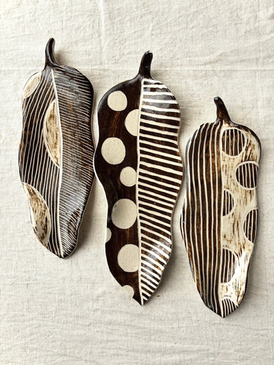 Monochrome Poems - Set Of 3 wall leaves