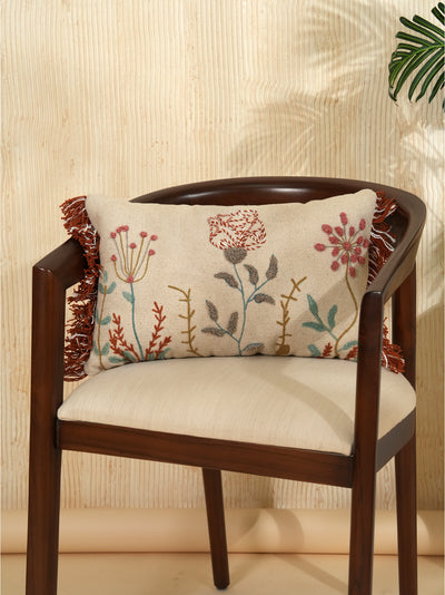 Floral Play Embroidered Pillow Cover