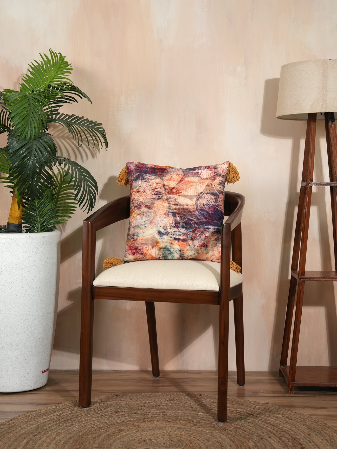 Floral Finesse Velvet Cushion Cover