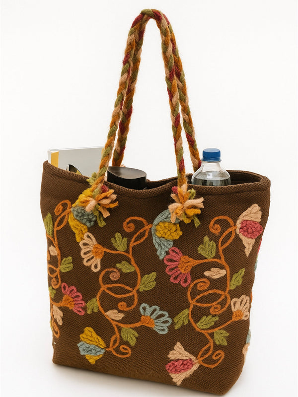 Handcrafted Wool Embroidered Tote Bag