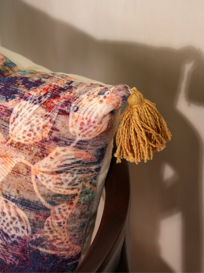 Floral Finesse Velvet Cushion Cover