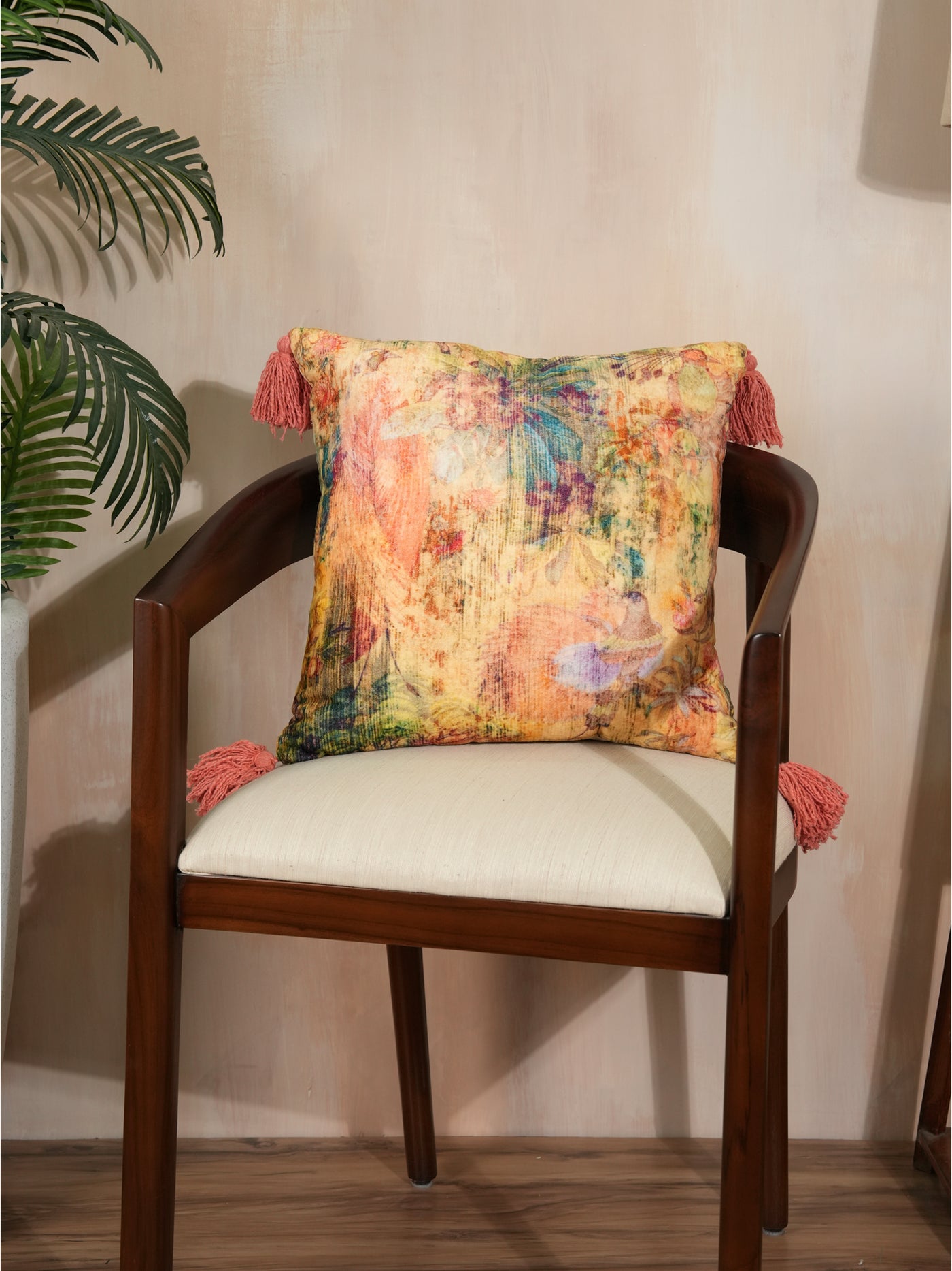 Blossom Whispers Velvet Cushion Cover