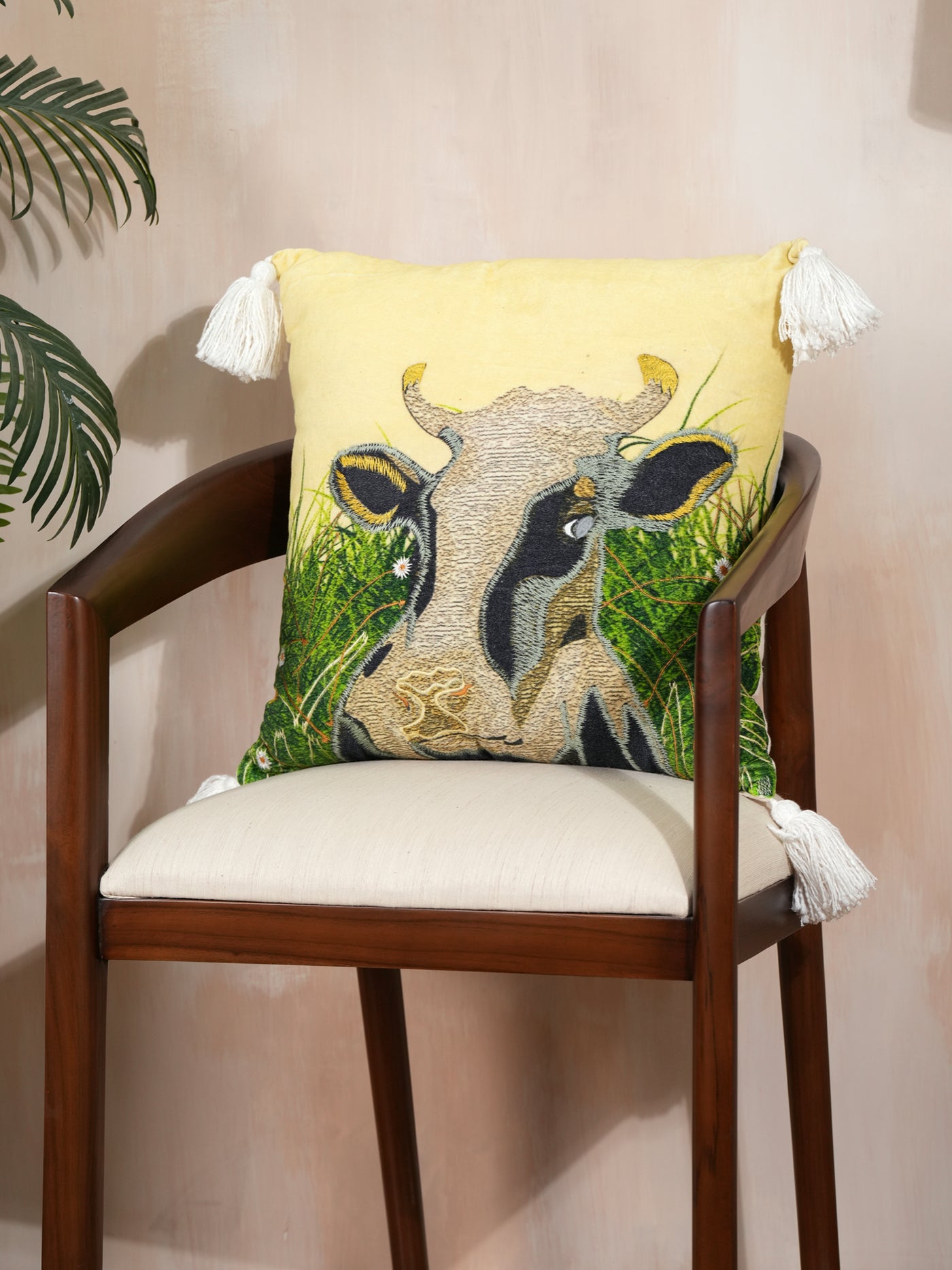 Bohemian Cow Velvet Cushion Cover