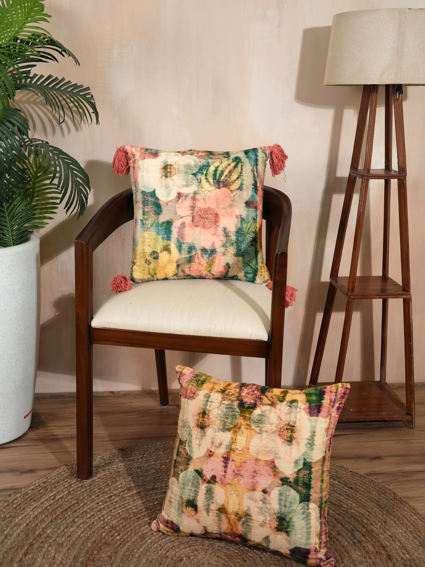 Botanical Bliss Velvet Cushion Cover