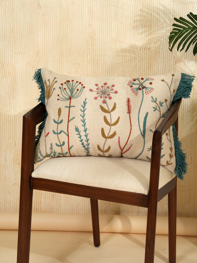 Colourful Floral Embroidered Pillow Cover