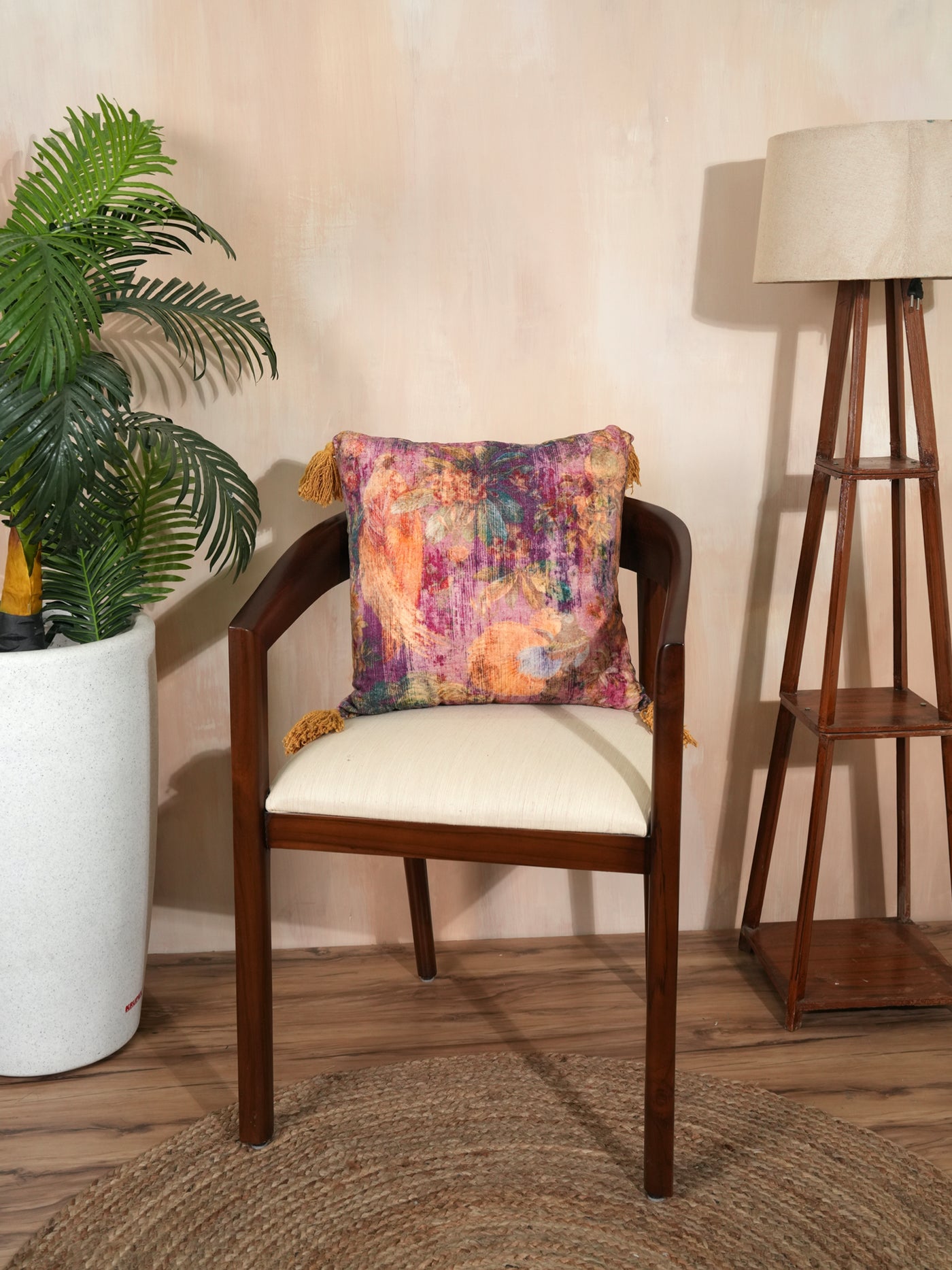 Regal Bloom Velvet Cushion Cover