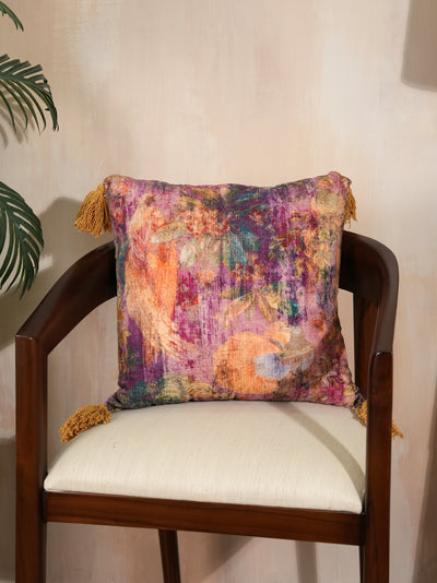 Regal Bloom Velvet Cushion Cover