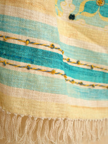Saffron Serenity Embroidred Throw