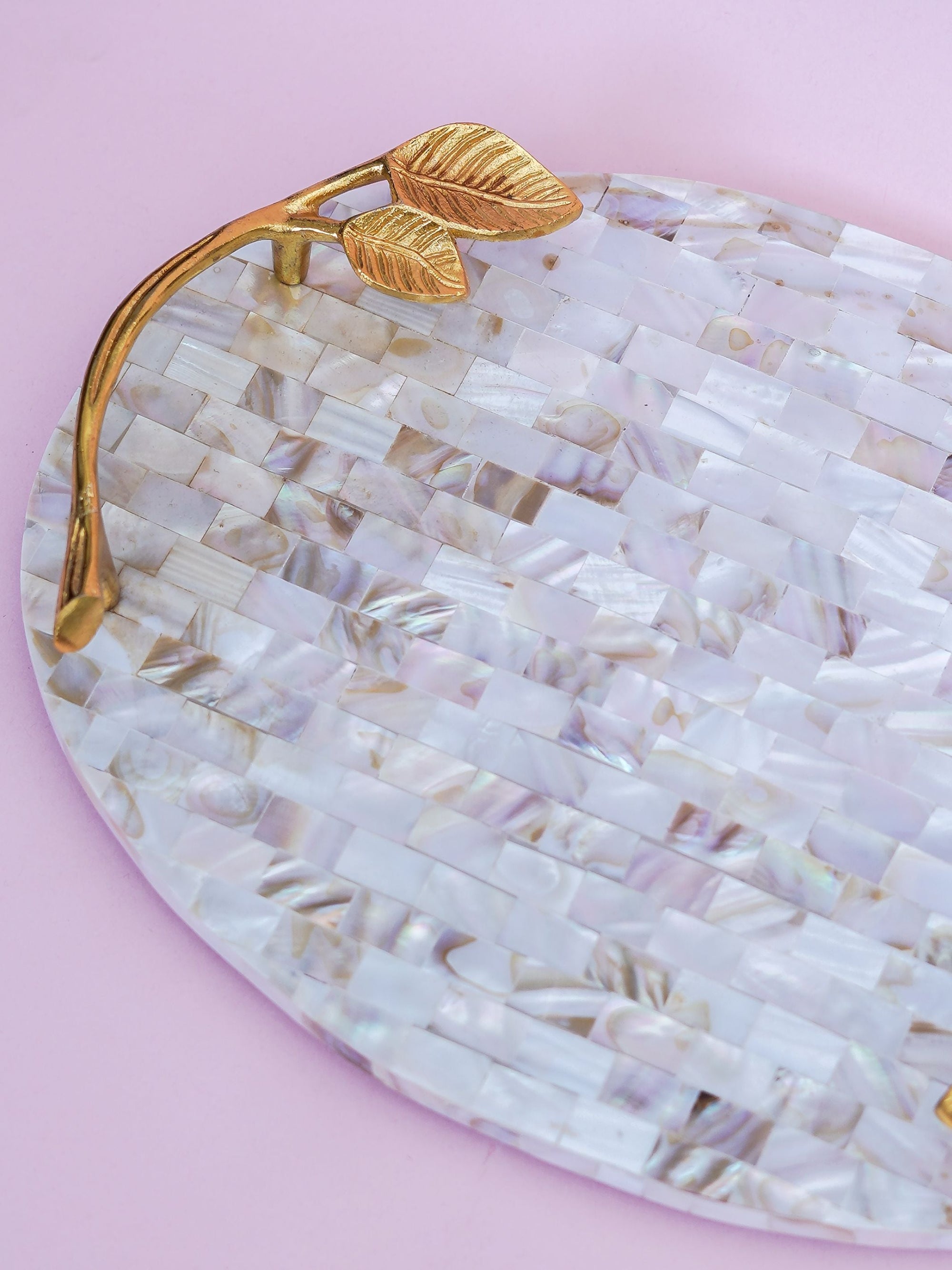 Serving Tray with Handle - Mother of Pearl
