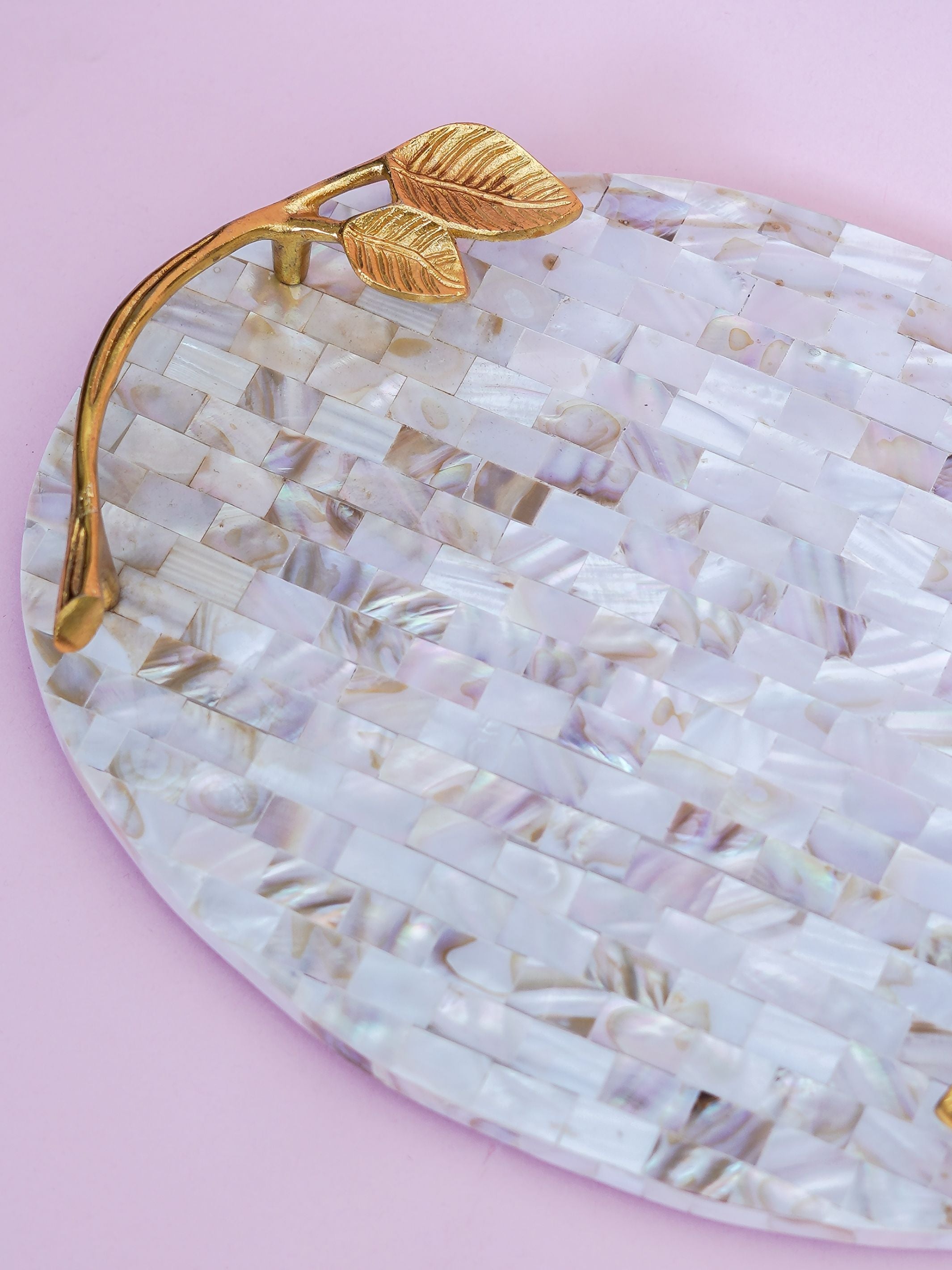 Serving Tray with Handle - Mother of Pearl