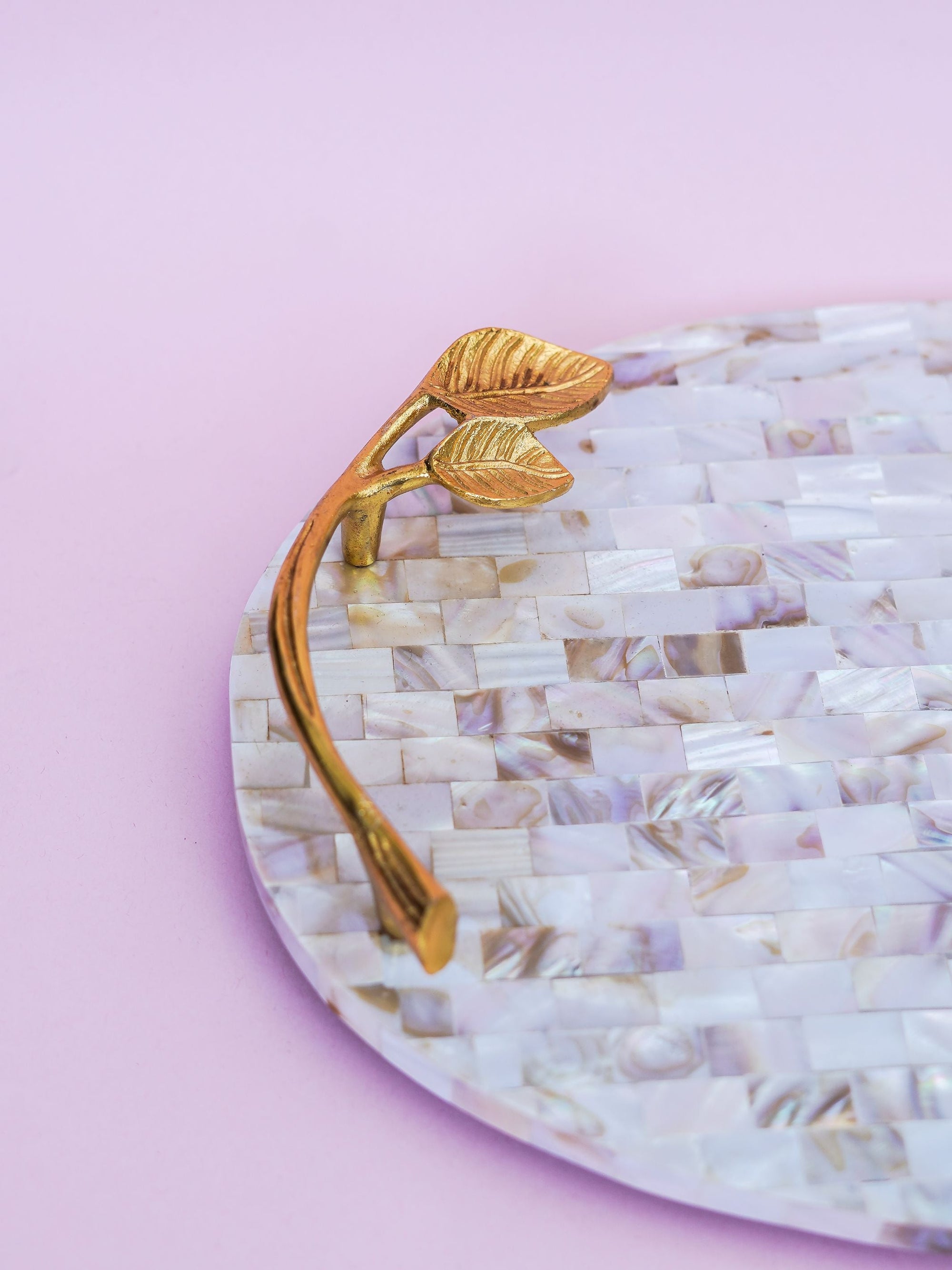 Serving Tray with Handle - Mother of Pearl