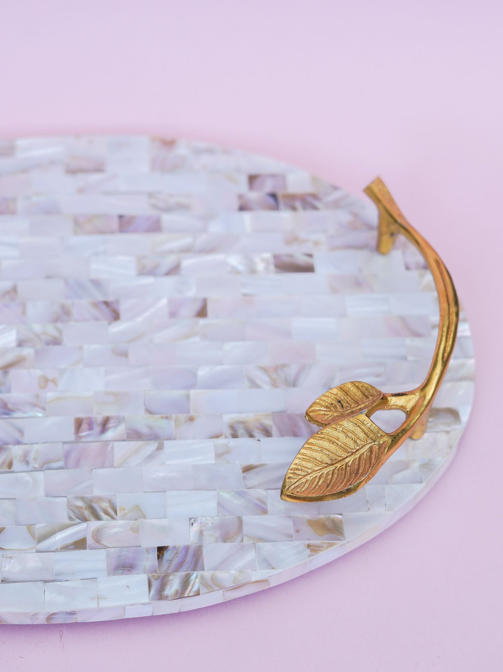 Serving Tray with Handle - Mother of Pearl