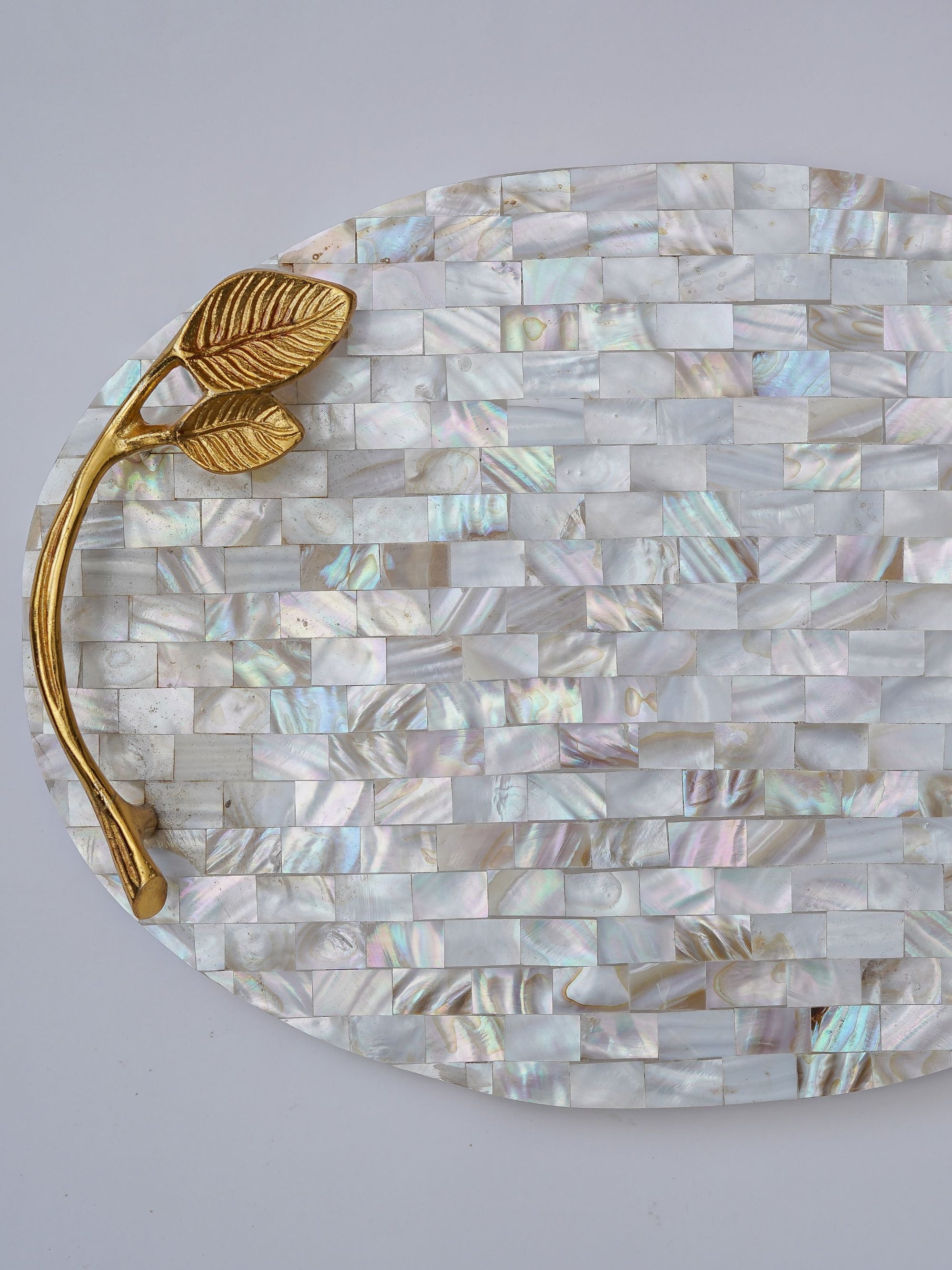 Serving Tray with Handle - Mother of Pearl